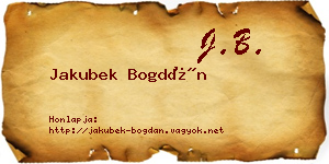 Jakubek Bogdán névjegykártya